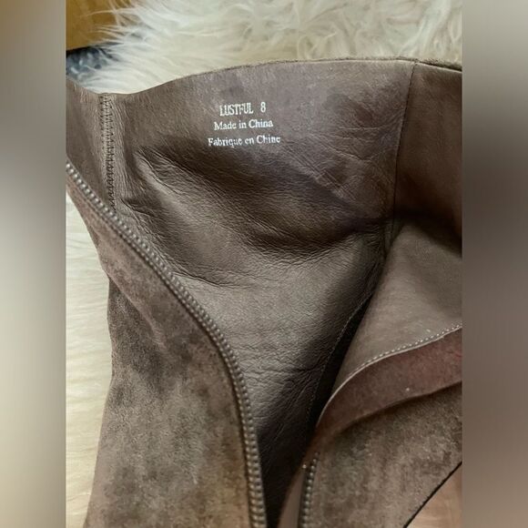 Jeffrey Campbell Lustful Lucite Heel Boots Taupe Suede 8 - Picture 5 of 9